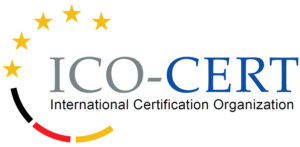 Logo der ICO-CERT bestehend aus dem geschwungenen Schriftzug ICO-CERT