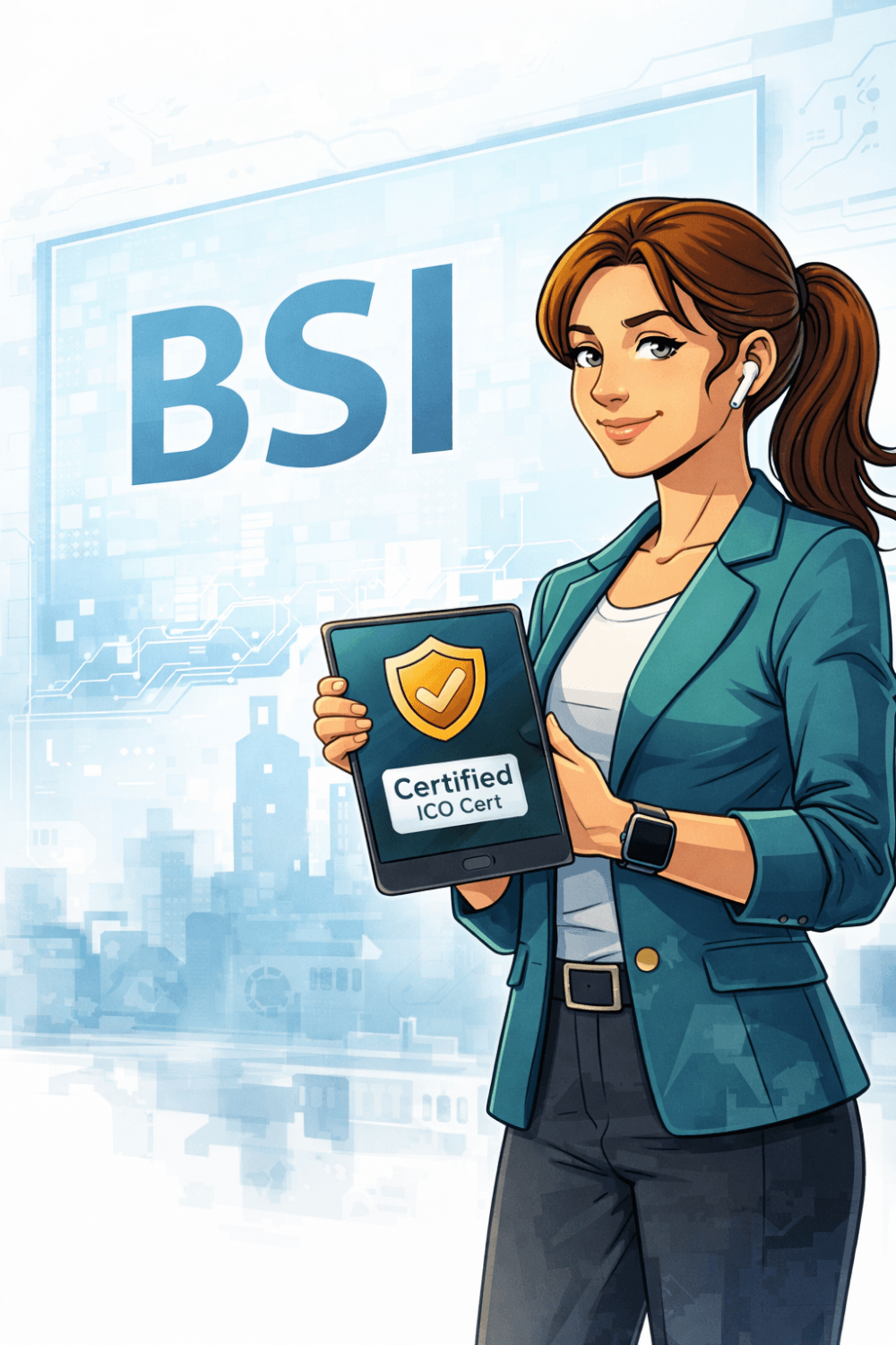 Agentin Cipher präsentiert die BSI-Zertifizierungsausbildungen der a.s.k. Akademie – IT-Grundschutz Praktiker und BCM Praktiker mit optionalem ICO Cert Personenzertifikat